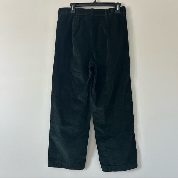 Everlane The Relaxed Wide Leg Corduroy Casual Pants Dark Green 10 NWT - Picture 2 of 9